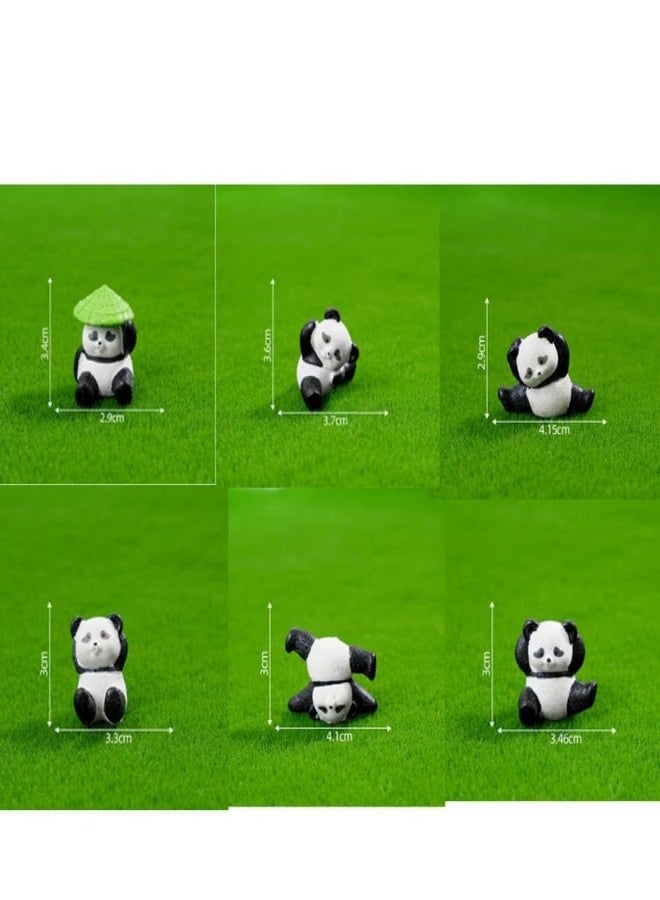 PICKARTME 6 Pieces of Cute Little Playing Panda Miniature Set for Unique Gift, Home Decor,Deepawali, Newyear,Living Room, Figurines, Decoration Items Size (4.5 x 3 cm) - Image 3